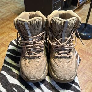 Tan High-Top Yeezy Sneakers